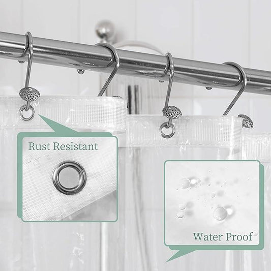 Mrs Awesome Extra Long Shower Curtain Liner 96" Length, Ceiling to Floor XL PEVA Plastic Shower Curtain for Bathroom Lightweight & Waterproof, 72 x 96, Clear - ModernBath