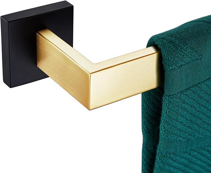 KOKOSIRI 24-Inch Towel Bars for Bathroom Wall Mounted Kitchen Towel Rack Holder T-304 Stainless Steel Matte Black and Brushed Gold, B4003GDK-L24 - ModernBath