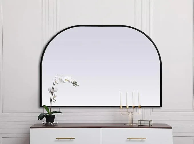 Illuminate, Metal Frame Arch Mirror 36X24 Inch in, Modern, Black - ModernBath