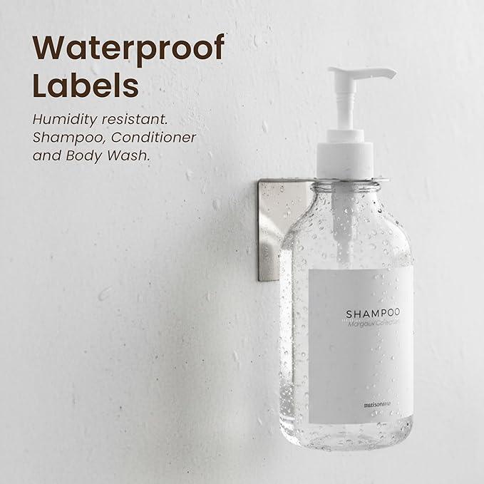 MaisoNovo Shampoo and Conditioner Dispenser - Shower Soap Dispenser Wall Mounted - 16.9 fl oz Set of 1 Clear Plastic Bottles White Pump - 1 Chamber No Drill - ModernBath