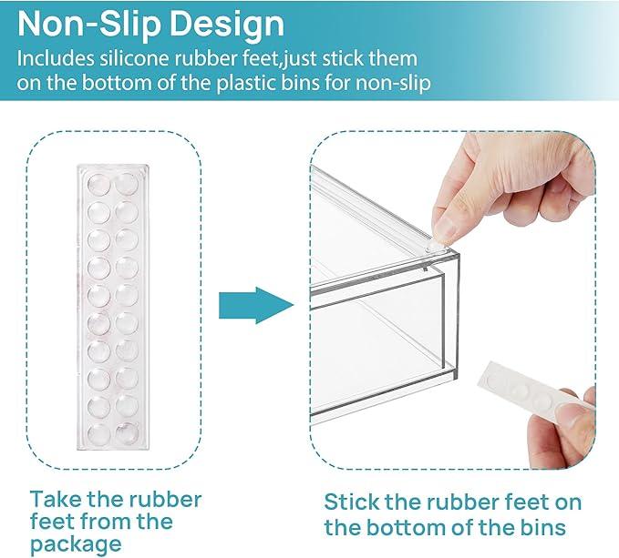 Vtopmart Stackable Storage Drawers Set of 8, Clear Plastic Organizer Bins for Bathroom Supplies,Ideal for Cabinet,Pantry,Laundry Room Organization - ModernBath
