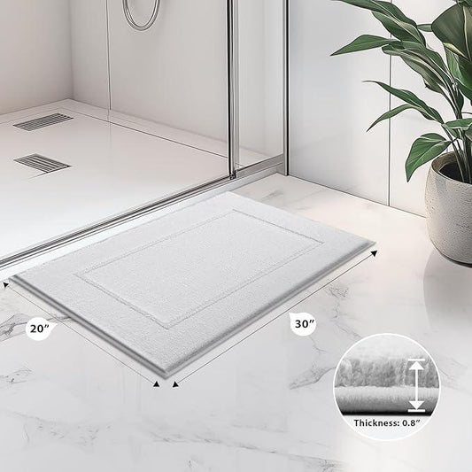 anllugs Bathroom Rugs 20" x 30", Non-Slip Extra Soft Absorbent Bath Rugs, Machine Washable Quick Dry Bath Mats for Bathroom Floor, Shower, Bathtub and Sink, White - ModernBath