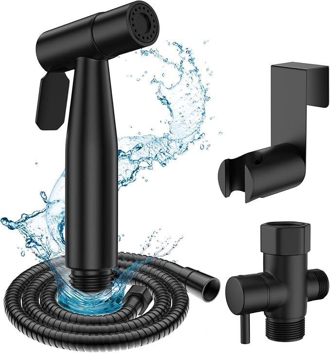 FREDI Bidet Sprayer for Toilet, Handheld Toilet Bidet Sprayer, Stainless Steel, Adjustable Water Pressure, Muslim Shower, Feminine Wash, Easy Installation (Matte Black) - ModernBath