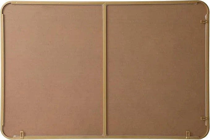ARS Concepts Aura, Soft Corner Metal Rectangular Mirror 28X42 Inch in, Modern, Brass - ModernBath