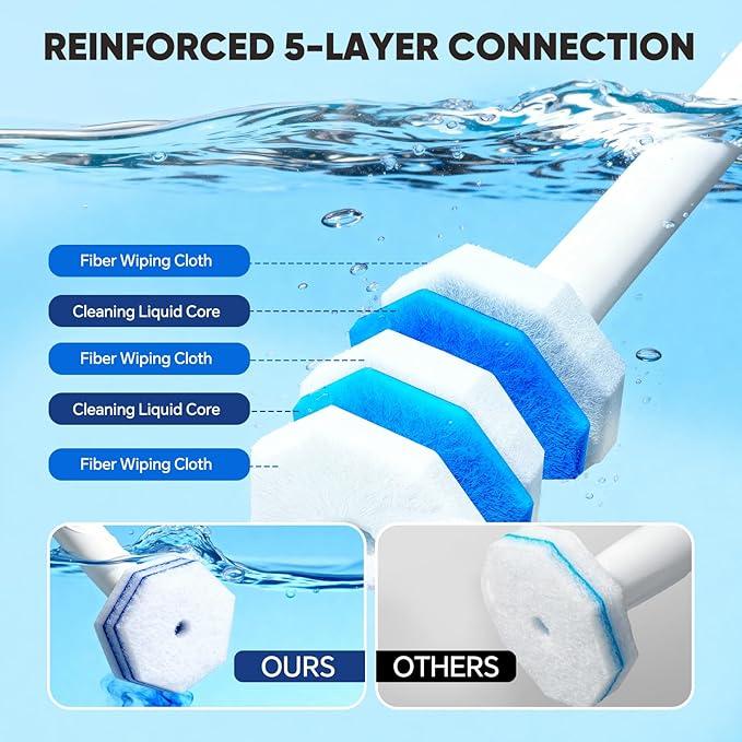 80 PCS Toilet Wand Refills Fits for Clorox Toilet Wand,Upgrade 5-Layer Disposable Bowl Cleaner Refills for Bathroom Cleaning,3X Cleaning Power,No Falling Apart - ModernBath