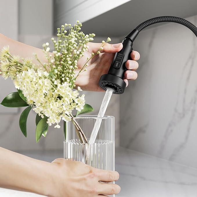 KRAUS Bolden 2-Function Single Handle Pull Down Kitchen Faucet in Matte Black, KPF-1616MB - ModernBath