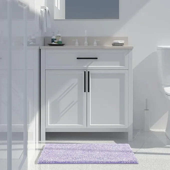 Yimobra Bathroom Rugs Non Slip Washable,Soft Absorbent Microfiber Bath Mat, Dual-Tone Decor Rug with Rubber Backing for Bathroom Floor,Tub and Shower,32x20, Home Essentials,Purple and White - ModernBath