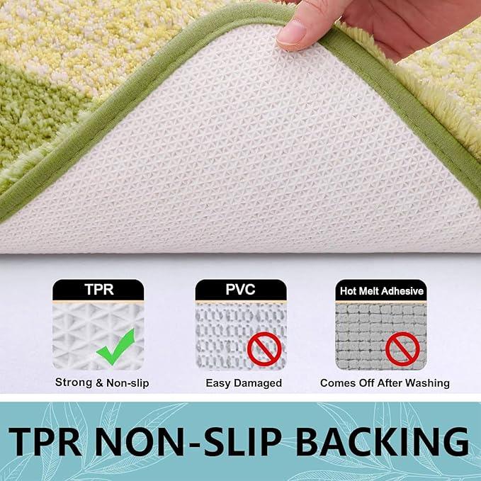 Arotive Microfiber Bathroom Rugs, Shaggy Soft and Absorbent Bath Rug, Non-Slip, Thick Plush Machine Washable Dry Bath Mats for Bathroom, Tub and Shower, 24x16, Olive Green, Rectangular - ModernBath