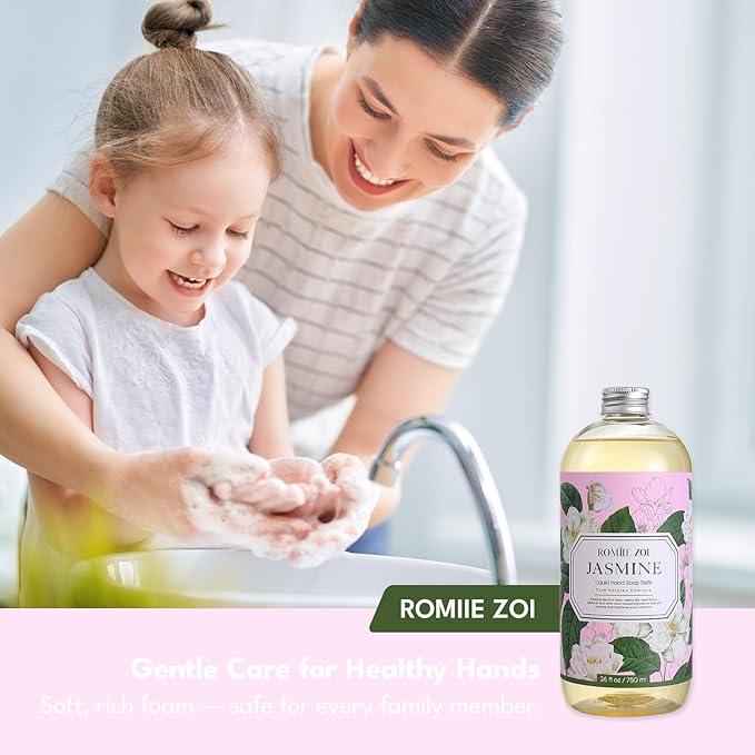 ROMIIE ZOI Liquid Hand Soap Refill, Jasmine, Gentle & Moisturizing Formula, 750 ML/ 26 FLOZ - ModernBath