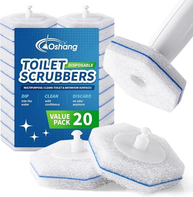 oshang Toilet Cleaner Refills, Toilet Refill Pads, Disposable Toilet Brush Heads for Toilet and Bathroom Cleaning, Compatible with Clorox Toilet Brush (20 Count) - ModernBath
