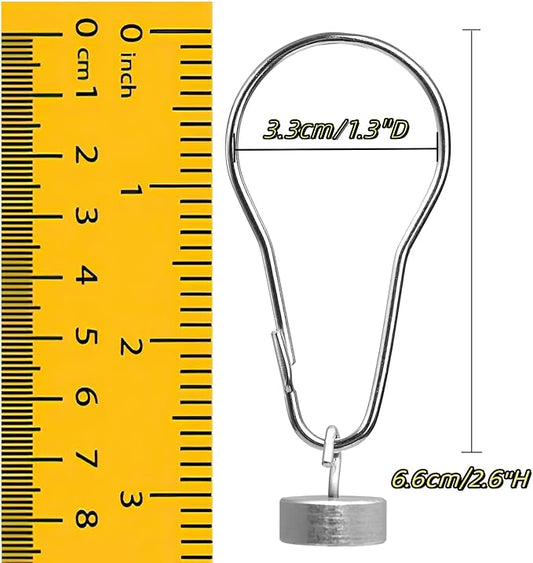 Lyellfe 200 Pieces Shower Curtain Hooks, Rust-Proof Metal Bathroom Curtain Rings for Bathroom Shower Rods Curtains