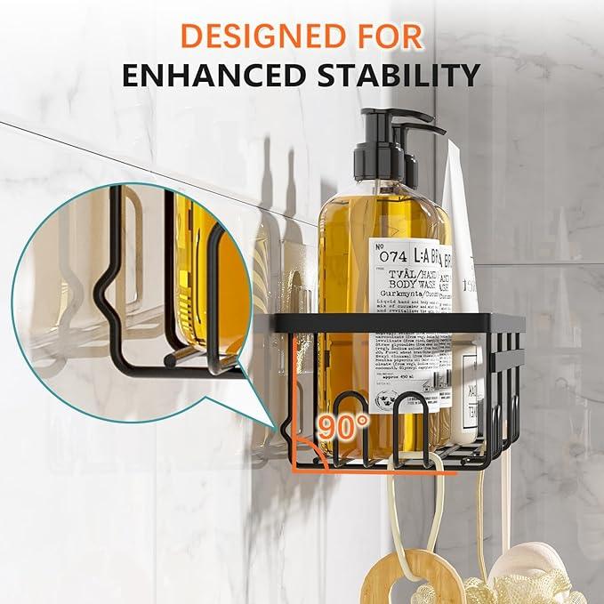 Shower Caddy, 2-Pack No Drilling Rustproof Organizer with Save Space Hooks, Apartment Essentials for Bathroom, No Drilling Shelves for Kitchen & Living Room - ModernBath