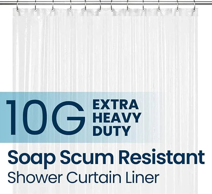 LiBa Bathroom Shower Curtain - Waterproof Plastic Shower Curtain Premium PEVA Non-Toxic with Rust Proof Grommets Frosted 10G Heavy Duty Bathroom Accessories 72x78 - ModernBath