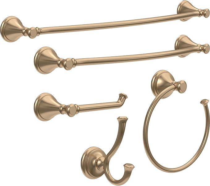 DELTA Cassidy Toilet Paper Holder, Champagne Bronze, Bathroom Accessories, 79750-CZ 3.63 x 8.38 x 3.63 Inches - ModernBath