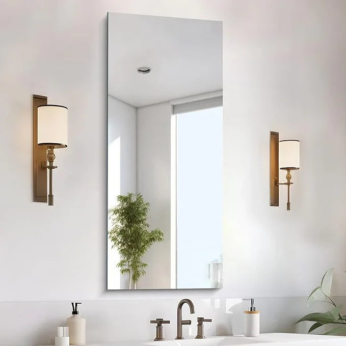 CILIBER Frameless Mirror, 20x48 Inch Bathroom Mirrors for Wall, Rectangle Bathroom Vanity Mirrors with Polished Edge, Hangs Horizontally or Vertically for Bathroom, Bedroom and Living Room - ModernBath