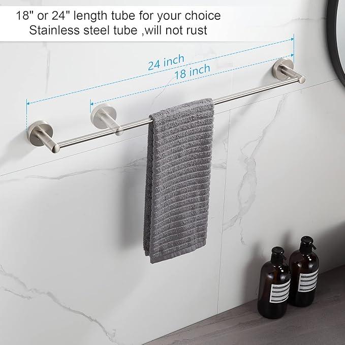 BGL Bathroom Hardware Set Brushed Nickel Bathroom Accessory Set Towel Bar 8 Pieces - ModernBath