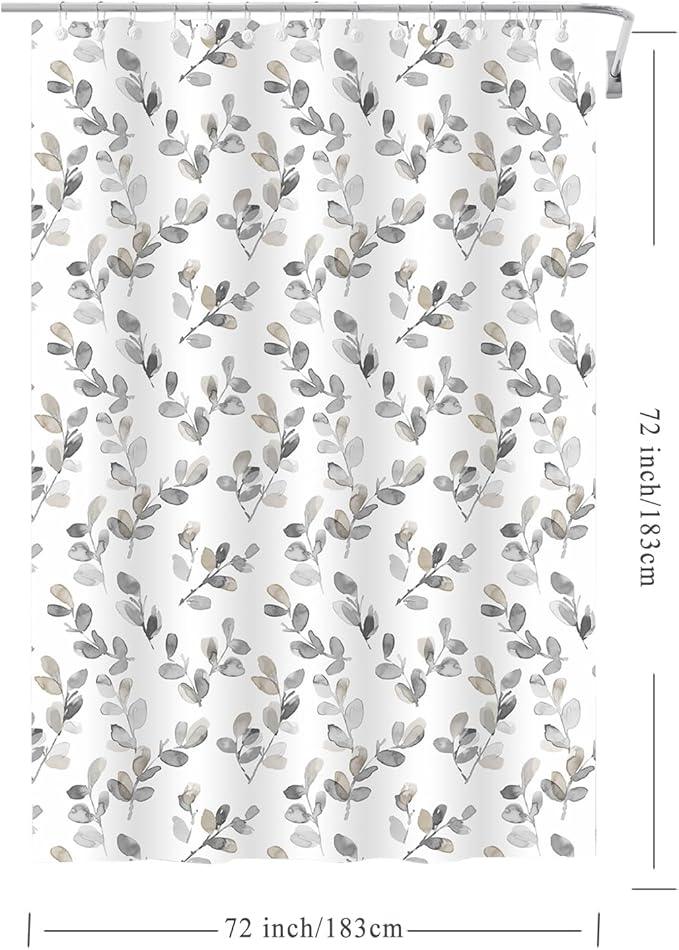 TIKABC Shower Curtain Liner, 4G PEVA Mimosa Shower Liner, Plastic Waterproof Shower Curtains, 72x72 inch with Grommet Holes 3 Magnetic Weights - ModernBath