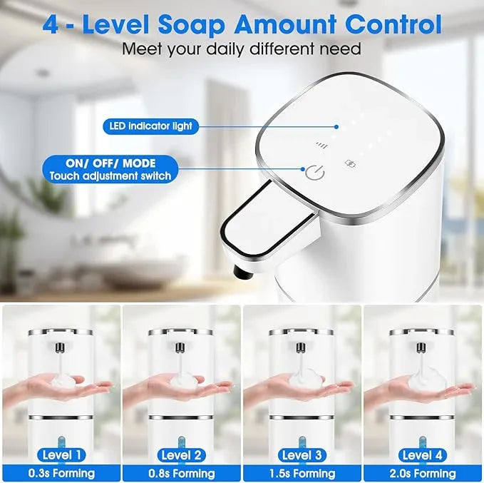 Automatic Foaming Soap Dispenser,Touchless Soap Dispenser,13.5oz/400ml Rechargeable Wall Mounted Smart Dispenser for Bathroom Kitchen,Easy for Toddlers(White) - ModernBath