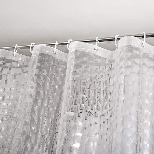 WELTRXE Extra Long Shower Curtain Liner with Magnets, 72 x 84 Inch Waterproof 3D Water Cube Clear Bathroom Shower Curtains, No Chemical Smell, Heavy Duty, Extra Long for Shower Stall, Bathtubs - ModernBath