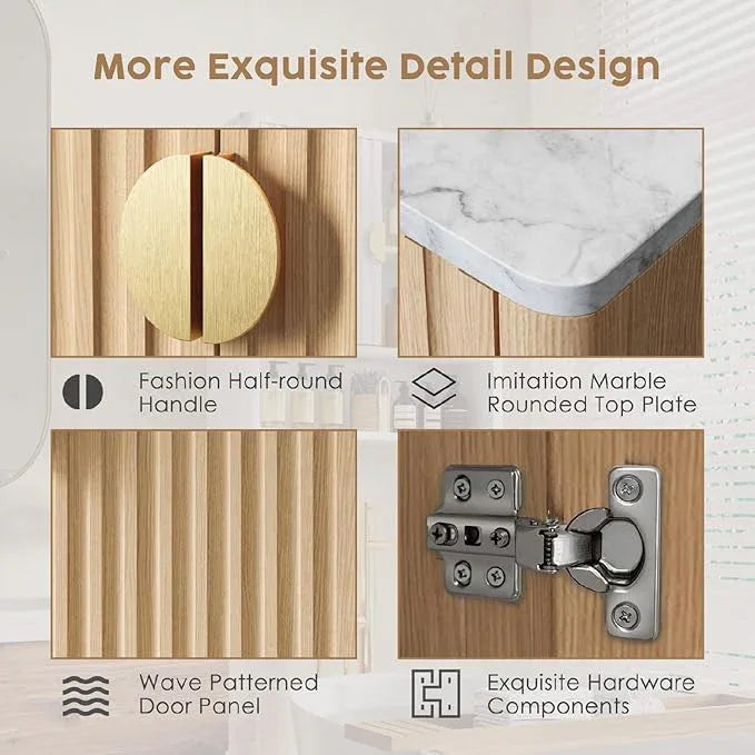 Bathroom Wall Mounted Cabinets with Adjustable Shelf,Medicine Cabinet with 2 Doors, Small Over Toilet Storage for Bathroom - ModernBath