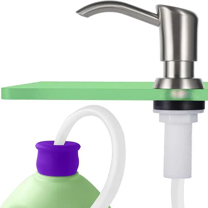 GAGALIFE Built in Counter Soap Dispenser (Brushed Nickel) for Kitchen Sink and Extension Tube Kit, Anti-Leakage Upgrade with 40" Tube No More Top Refill - ModernBath