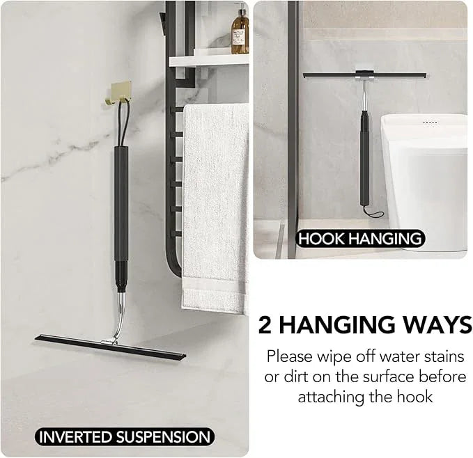 Shower Squeegee with Long Handle, 15-51" Telescopic Squeegee for Window Cleaning, Window Squeegee for Glass Doors, Extendable Window Cleaner Tool for Tile Walls, Sliding Door, Floor, Car Windshield-BK - ModernBath