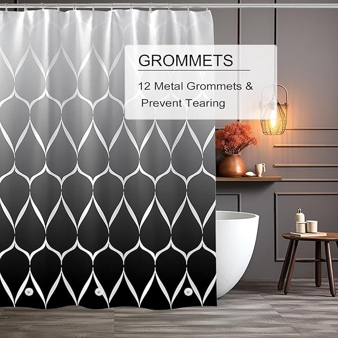 TIKABC Shower Curtain Liner, 4G PEVA Shower Liner, Plastic Waterproof Shower Curtains, 72x72 inch with Grommet Holes 3 Magnetic Weights - ModernBath