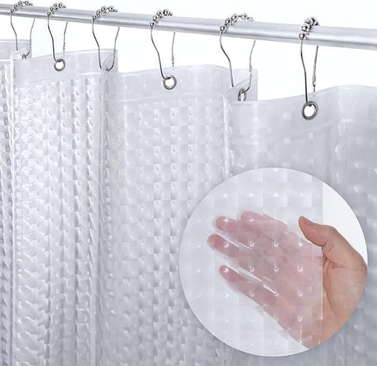 LiBa Waterproof PEVA 8G Shower Curtain, Plastic for Shower Stall, Bathtubs, Heavy Duty Bathroom Shower Curtain, Weighted Magnets,Rustproof Grommets - 3D Cat Eyes Pattern, 72x72 - ModernBath