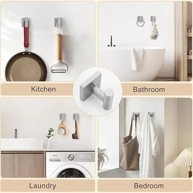 5 Pieces Bathroom Hardware Set, Brushed Nickel Towel Bar Set Includes 23.6” Towel Bar, Towel Ring Holder, Toilet Paper Holder and Two Towel Hooks, Bathroom Accessories Set SUS304 Wall Mounted - ModernBath