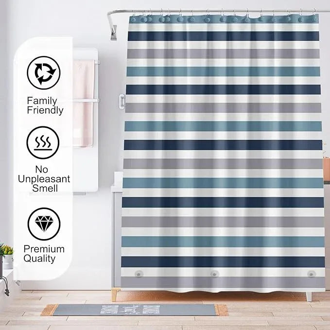 TIKABC Shower Curtain Liner, 4G PEVA Shower Liner, Plastic Waterproof Shower Curtains, 72x72 inch with Grommet Holes 3 Magnetic Weights - ModernBath