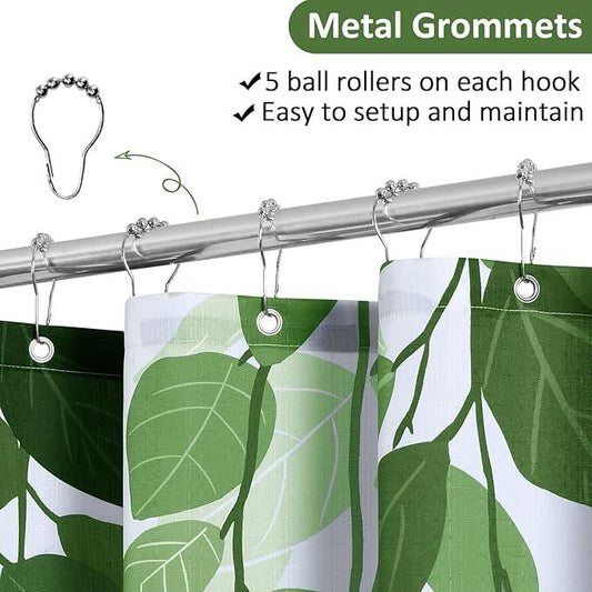 BOODII Green Leaves Spring Shower Curtain for Bathroom Watercolor Fren Eucalyptus Ivy Shower Curtain Set Vine Botanical Garden Jade Green Natural Bath Curtains Bathroom Decor 72x72 - ModernBath