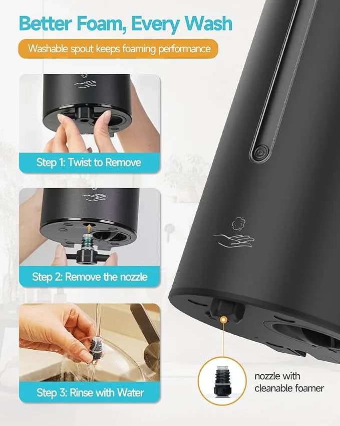 AIKE Wall Mount Automatic Foam Soap Dispenser 25 OZ Commercial Large Capacity Stainless Steel Model AK1205FA(Matte Black) - ModernBath