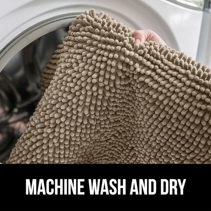 GORILLA GRIP Bathroom Rug Sets, Soft Chenille 2 Piece Area Rugs Set, Toilet Base Mat and 30x20 Carpet, Absorbent Microfiber Washable Mats Dry Quickly, Home Décor and Bath Room Accessories, Gray Beige - ModernBath