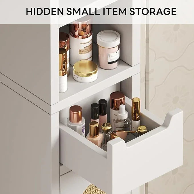 LIKIMIO 69" H Tall Bathroom Storage Cabinet with 2 Doors & 1 Drawer, Narrow Adjustable Shelves & Pull-Out Tissue Holder, Slim Freestanding Cabinet for Small Spaces, Kitchen, Entryway, White - ModernBath