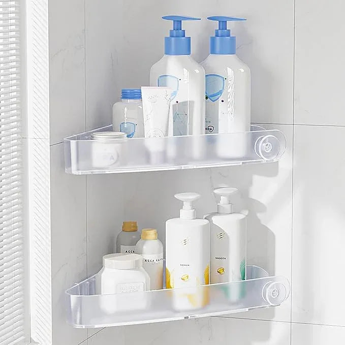 Sotfamily Shower Caddy Corner, 2 Pack Adhesive Corner Shower Shelves for Bathroom Organizers and Storage, Rust Free Plastic Rack for Bathroom Accessories & Decor, Crystal - ModernBath
