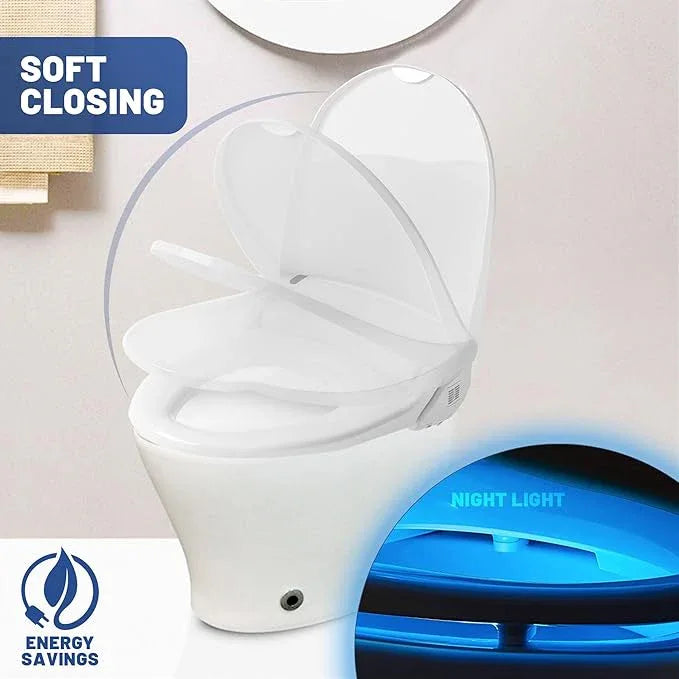 Ivyel J-2R Smart Electric Bidet for Toilet Seat,Fits Round toilet,Warm water,Heated bidet toilet seat,Remote Control,Heated Dryer, hild Function,Stainless Steel Self-Cleaning Nozzle,LED Night Light - ModernBath