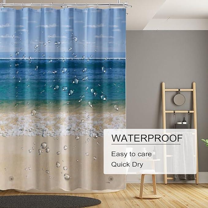 TIKABC Shower Curtain Liner, 4G PEVA Shower Liner, Plastic Waterproof Shower Curtains, 72x72 inch with Grommet Holes 3 Magnetic Weights - ModernBath