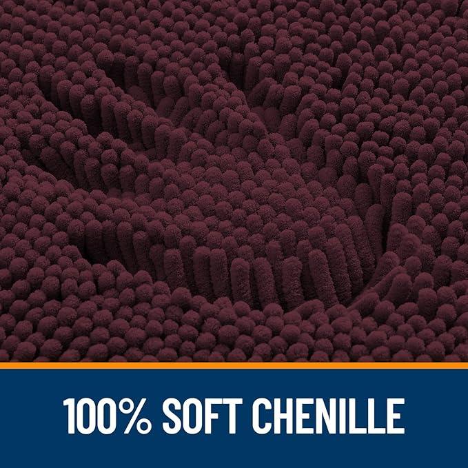 OLANLY Bathroom Rugs 30x20, Extra Soft Absorbent Chenille Bath Rugs, Rubber Backing Quick Dry, Machine Washable Bath Mats for Bathroom Floor, Tub and Shower, Home Decor Accessories, Black Cherry - ModernBath