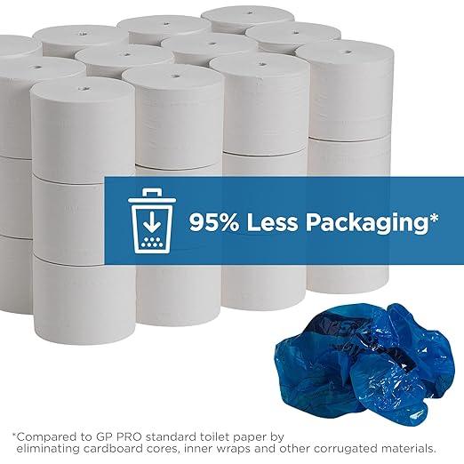 Angel Soft Professional Series Compact Premium Embossed Coreless 2-Ply High-Capacity Toilet Paper by GP PRO, White, 19371, 750 Sheets Per Roll, 36 Rolls Per Case - ModernBath