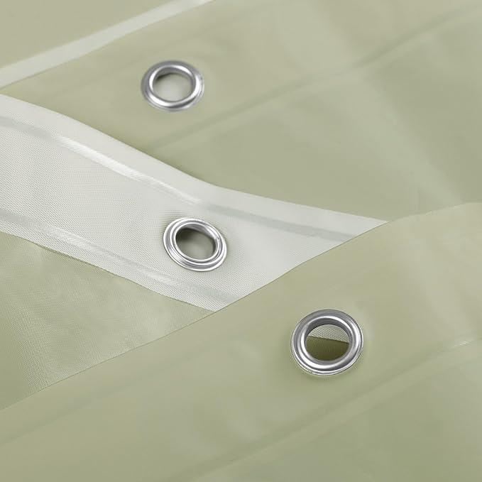 Sage Green Plastic Shower Curtain Liner - Premium PEVA Shower Liner BPA & PVC Free, No Chemical Smell, Lightweight Green Bath Curtain with 3 Magnets for Bathroom, 12 Metal Grommets - Sage - ModernBath