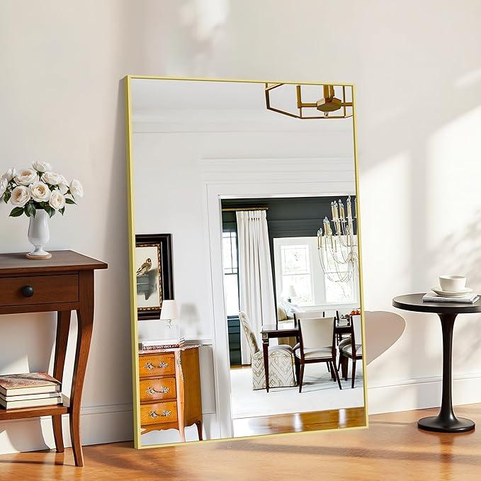 KOCUUY Large Gold Bathroom Mirror, 60x40 Inch Rectangular Mirror for Bathroom Sink, Oversized Wall Mirror with Metal Gold Frame for Living Room, Farmhouse, Entryway, Hang Horizontal/Vertical - ModernBath