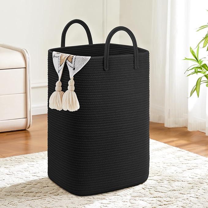 Laundry Basket,Woven Cotton Rope Laundry Hamper,40L Versatile Storage for Dirty Clothes,Baby Toys,and Blankets in Bathroom, Nursery,and Living Room - ModernBath