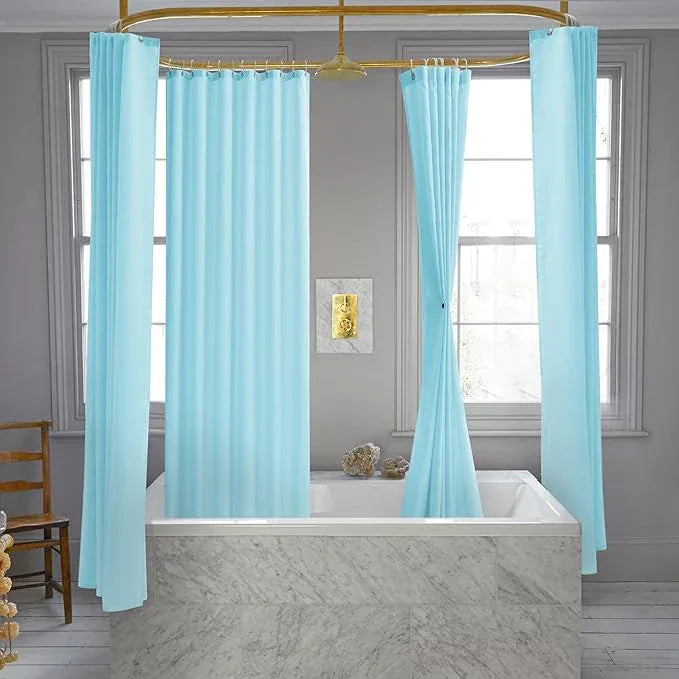 Nasitos Fabric Shower Curtain Liners 4 Pack - W72 x H72 - Washable & Water Resistant Cloth Shower Liner for Bathroom, Soft Hotel Quality, Standard Size (Blue, Include 8 Separate Magnets) - ModernBath