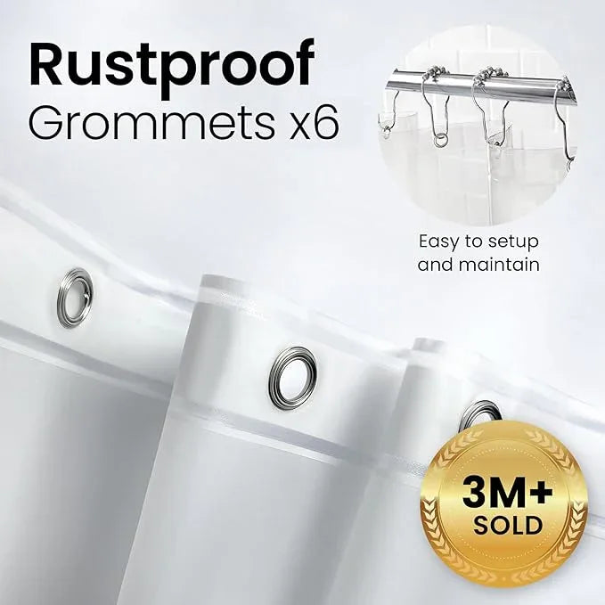 LiBa Bathroom Shower Curtain - Waterproof Plastic Shower Curtain Premium PEVA Non-Toxic with Rust Proof Grommets Clear 10G Heavy Duty Bathroom Accessories 72x84 - ModernBath