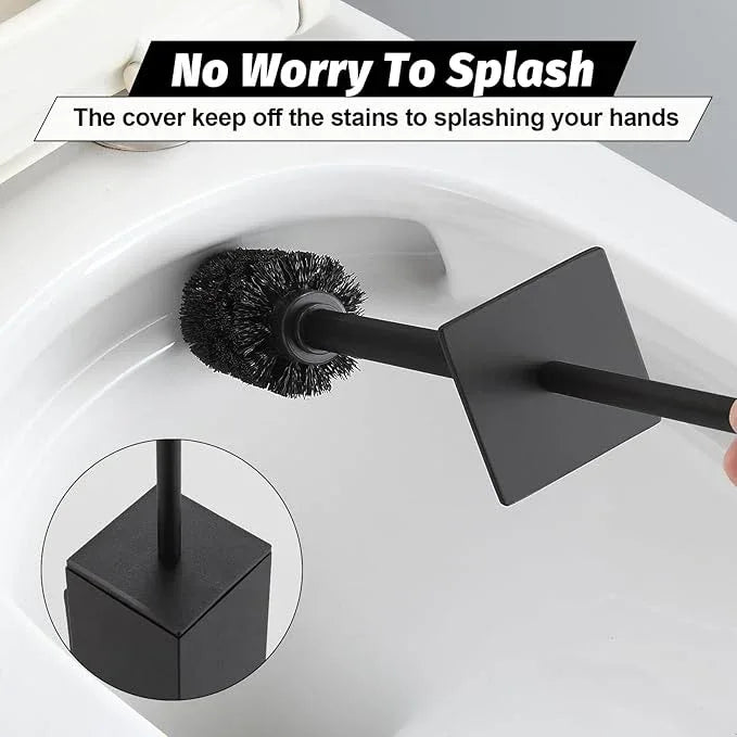 BGL Toilet Brush and Holder Set Matte Black Wall Mounted for Bathroom Square Design - ModernBath