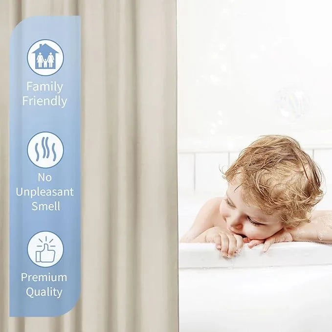 Gibelle Stall Small Shower Curtain Liner 36 x 72 Inches, Beige Shower Curtain Liner, Washable Waterproof Fabric Shower Liner for Bathroom, Machine Washable - ModernBath