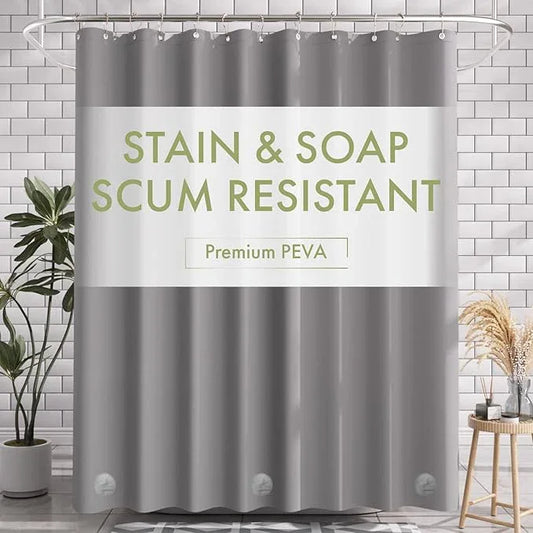 AmazerBath Shower Curtain Liner, 72x72 Grey Shower Liner, Cute Plastic Shower Curtain Liners, Lightweight PEVA Waterproof Gray Shower Curtains for Bathroom with Magnets and 12 Grommet Holes - ModernBath