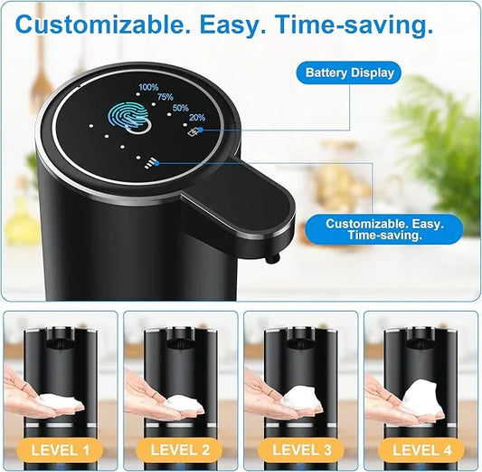Fantictas Automatic Foaming Soap Dispenser Foaming Hand Sanitizer Touchless 1200mAh Soap Dispenser Rechargeable with Sensor for Bathroom Kitchen - ModernBath