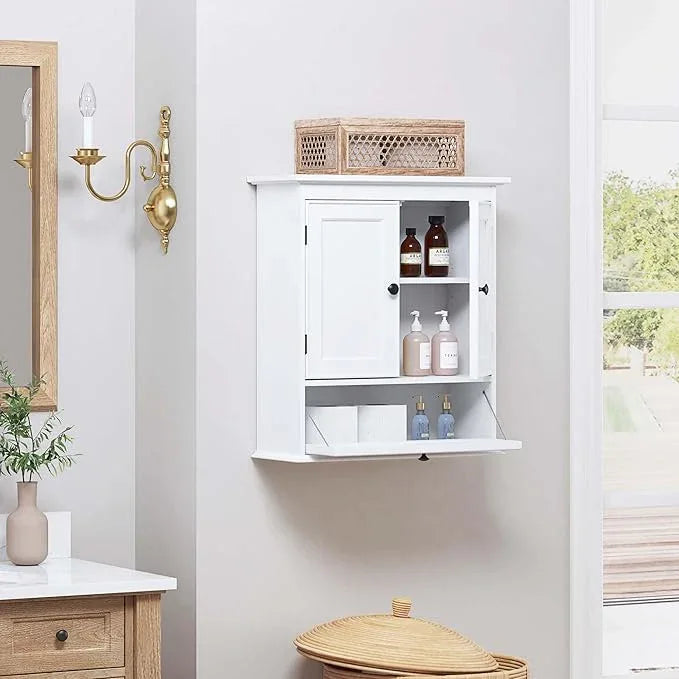 Spirich Bathroom Cabinet Wall Mounted, Small Bathroom Wall Cabinet Over Toilet, Medicine Cabinet Organizer with Doors and Adjustable Shelf, White - ModernBath