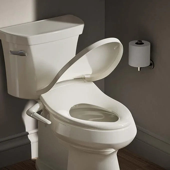Kohler PureWash M250 Manual Elongated Bidet Toilet Seat, Biscuit, Quiet-Close Lid Prevents Slamming, Cool Water, Easy Installation with Quick-Release Hinges, Adjustable Spray Position & Pressure - ModernBath